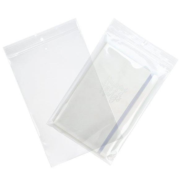 Druckverschlussbeutel mit Aufhängeloch und Luftloch 15x23cm Transparent PP 100 Mikron (100 Stück) [Z4R69V]