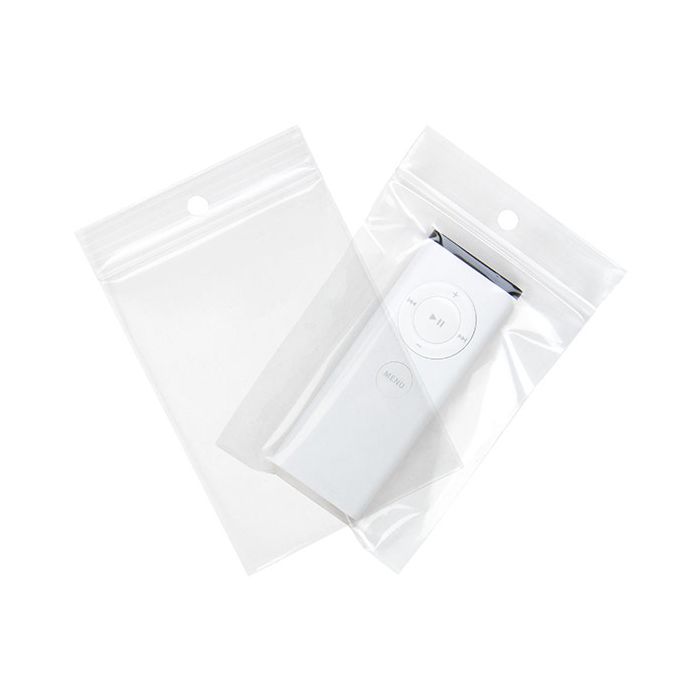 Druckverschlussbeutel mit Hangloch 7x9,5cm Kristallklar PP 50 Mikron (100 Stück) [ZR23XL]