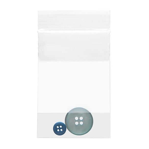 Druckverschlussbeutel mit Schriftfeld 5x7.5cm Transparent PP 50 Mikron (100 Stück) [ZWC23]