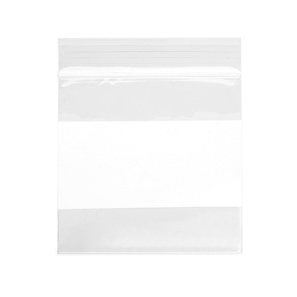 Druckverschlussbeutel mit Schriftfeld 7.5x7.5cm Transparent PP 50 Mikron (100 Stück) [ZWC33]