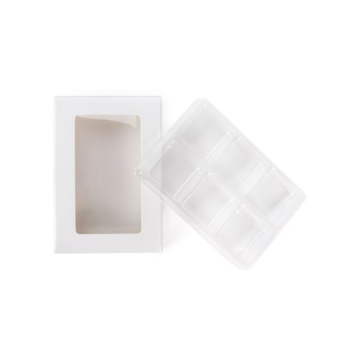 White Kraft Artisan Candy Box Set, Square Insert 7x2.1x10.3 cm (25 pieces) [CNDY274W]