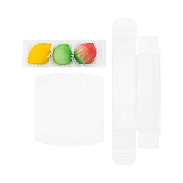 Schokoladenschachteln mit Einsatz 3.5x3.5x10.8cm Transparent (100 Stück) [CNDY196]
