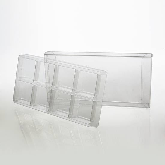 Schachteln für handgemachte Süßigkeiten für 8 Stück 7x1.4x13.8cm Transparent (25 Stück) [CNDY272]