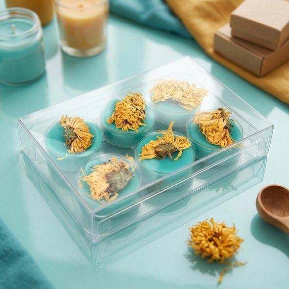 Clear Artisan Candy Box Set, Round Insert 7x2.1x10.3 cm (25 pieces) [CNDYR274]