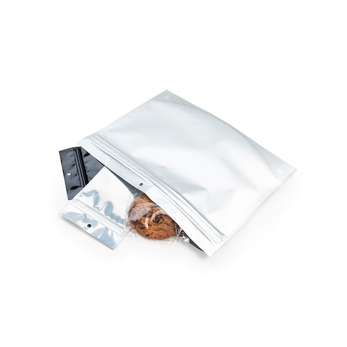 Kindersichere Einweg-Beutel Mattsilber 30.5x10x23cm (100 Stück) [CRP129MS]