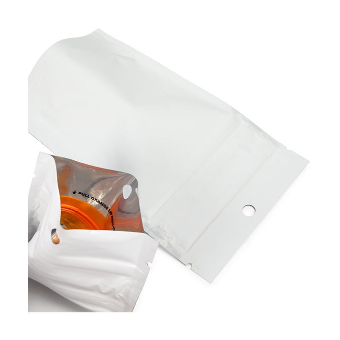 Kindersichere Standbodenbeutel Weiß 7,9x5,1x13 cm (100 Stück) [CRP1MW]