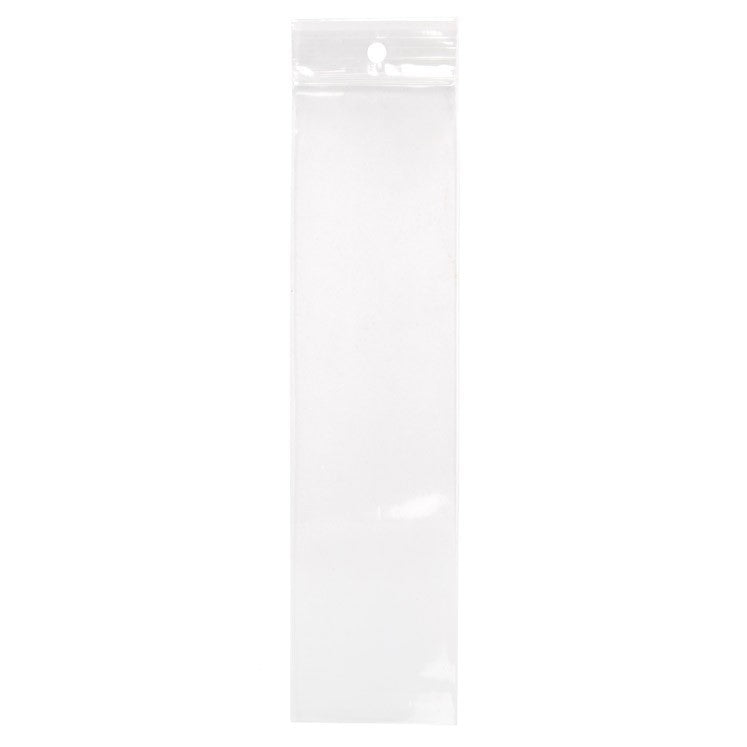 Druckverschlussbeutel mit Aufhängeloch 5x20.5cm Transparent PP 50 Mikron (100 Stück) [ZR28]