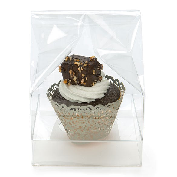 Cupcake-Beutel mit Einsatz für 1 Cupcake 10.2x10.2x17.8cm Transparent (100 Stück) [CBG4]
