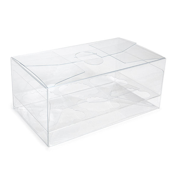 Plastic Gift Boxes for 6 mini Cupcakes or muffins 17.8x10.2x7.6cm (100 pieces) [CBS179]