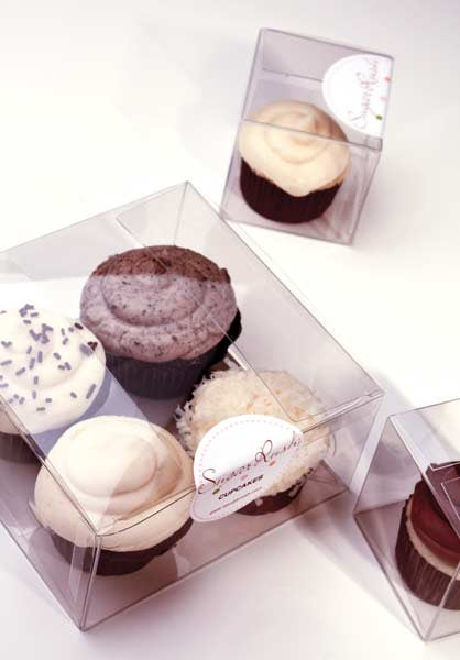 Cupcake-Boxen für 2 Cupcakes 17.8x10.2x10.2cm Transparent (100 Stück) [CBS174]