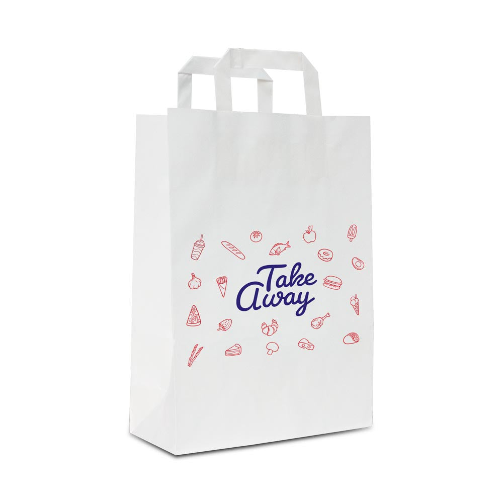 Take-away bags 26+12x35cm White (250 pcs)