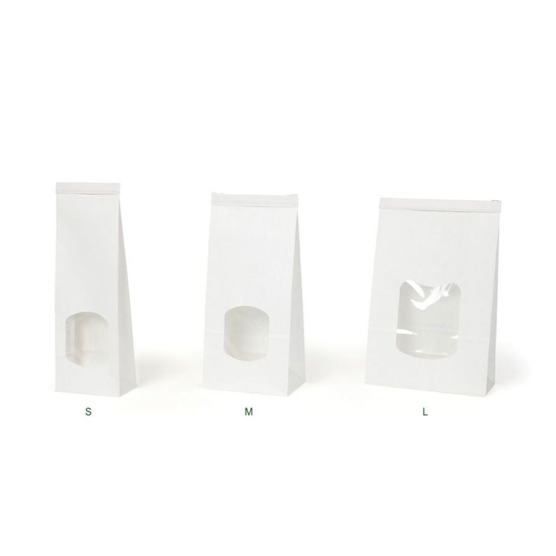 Tüten Kraft Weiß mit Verschluss 11,5x7x24,5 cm (400 Stück) [GB-DRE02710]