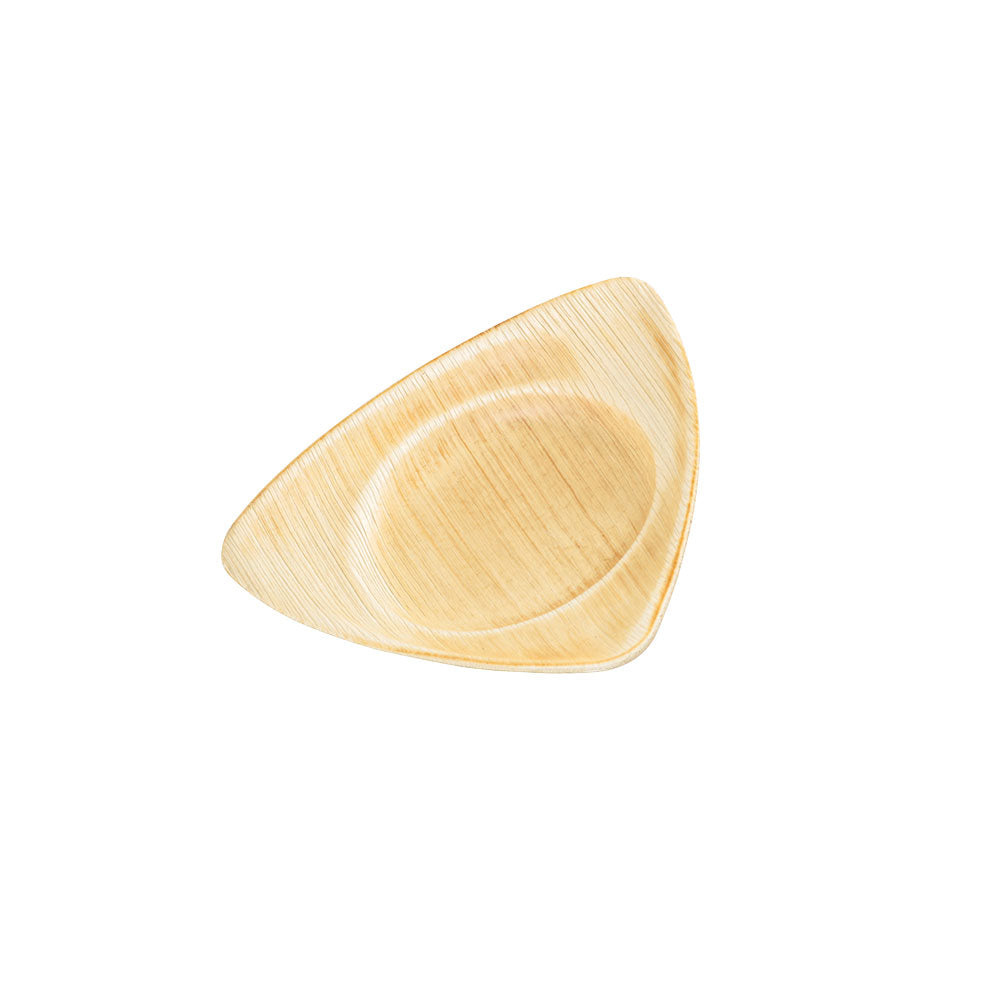Triangular palm leaf plate flat 15x2x15 cm (200 pieces)