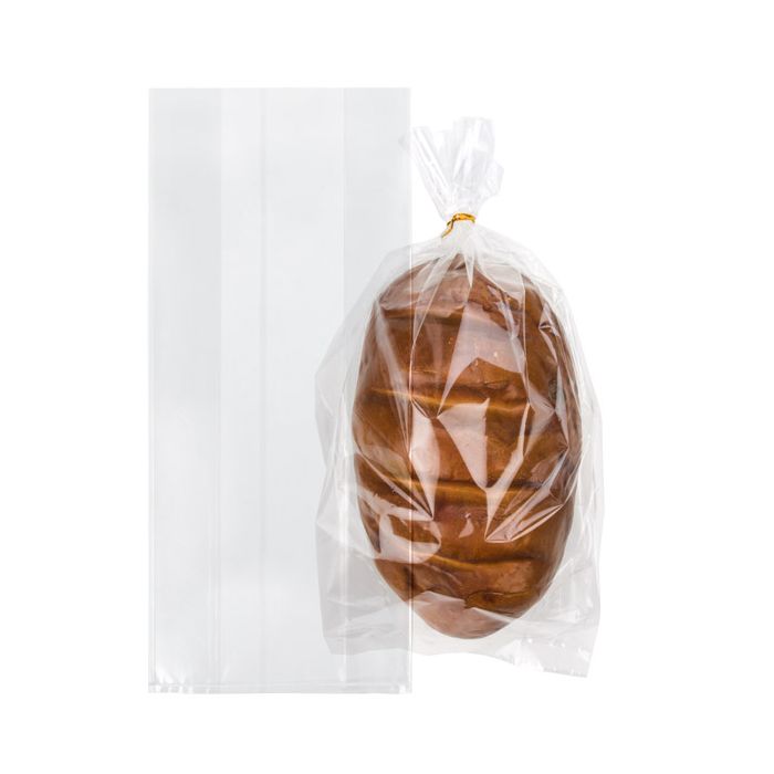 Öko-Beutel Transparent 15.2x8.3x34.3cm mit Seitenfalten (100 Stück) [CSG6]