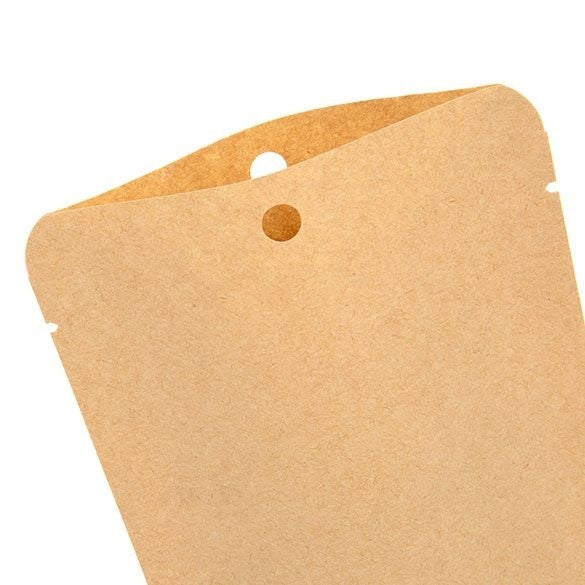 Öko-Standbodenbeutel Kraft 10.2x6x15.2cm | 57 Gramm (100 Stück) [SUPEK2]