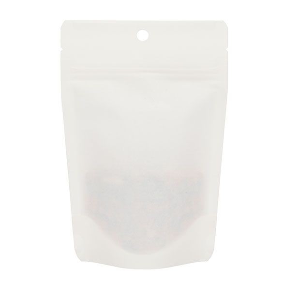 Öko Standbodenbeutel Kraft/Bioplastik Weiß 57 Gramm | 10.2x6x15.2cm (100 Stück) [ZBGEK2W]