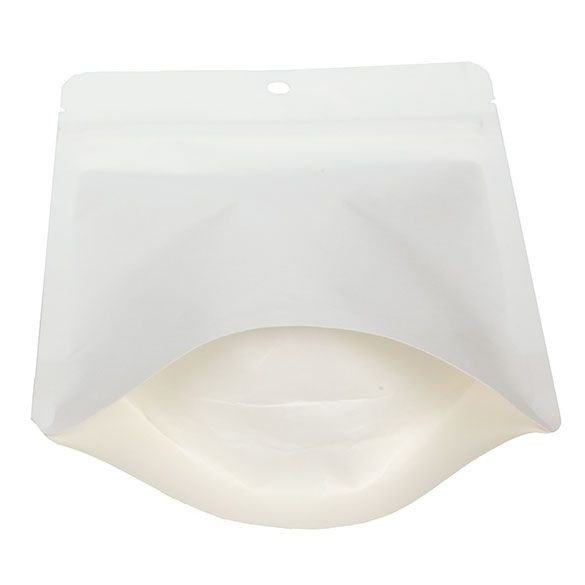 Öko Standbodenbeutel Kraft/Bioplastik Weiß 113 Gramm | 13x7.9x20.6cm (100 Stück) [ZBGEK3W]