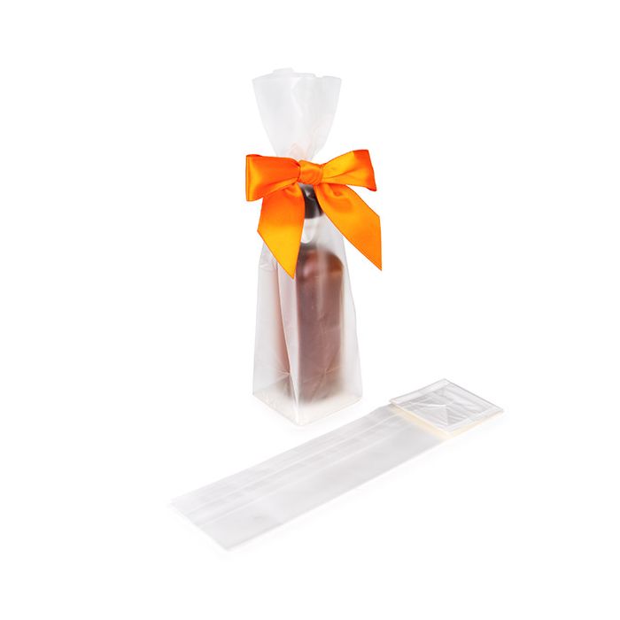 Blockbodenbeutel Frosted 5,1x5,1x21 cm mit Bodenblatt (100 Stück) [FFGPB11]