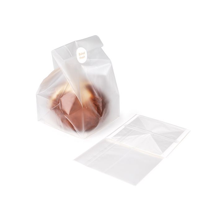 Blockbodenbeutel Frosted 10,2x10,2x17,8 cm mit Bodenblatt (100 Stück) [FFGPB9]