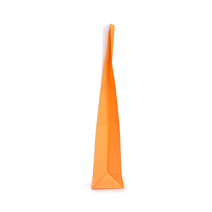 Blockbodenbeutel Neon Orange 8,9x5,7x30,5 cm mit Bodenblatt (100 Stück) [FGPB16NO]