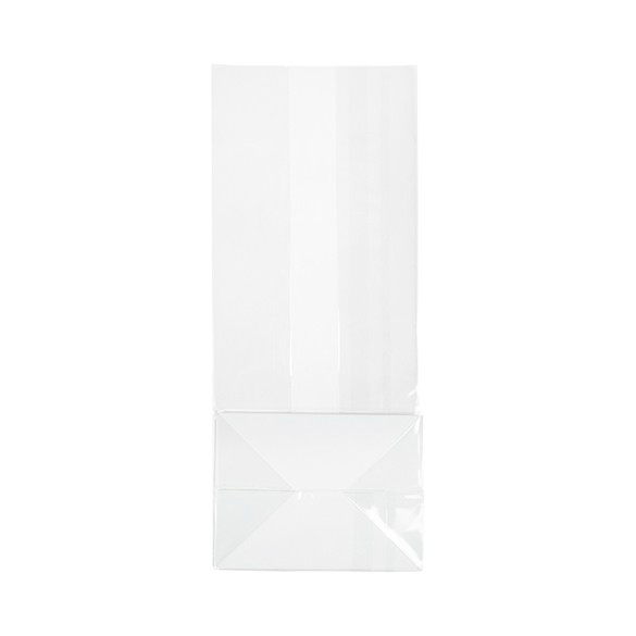 Blockbodenbeutel 10.2x7.6x25.4cm Transparent mit Bodenblatt (100 Stück) [FGPB5]