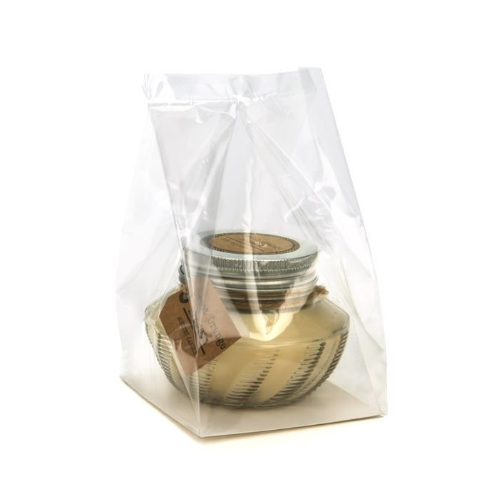 Blockbodenbeutel 10.2x10.2x17.8cm Transparent mit Bodenblatt (100 Stück) [FGPBH9]