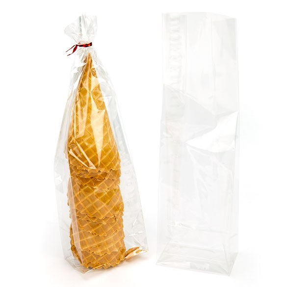 Blockbodenbeutel 8.9x5.7x30.5cm Transparent (100 Stück) [FGCC16]