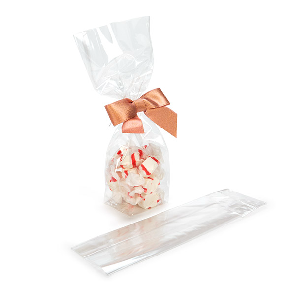 Blockbodenbeutel 6.7x4.8x26cm Transparent (100 Stück) [FG13]