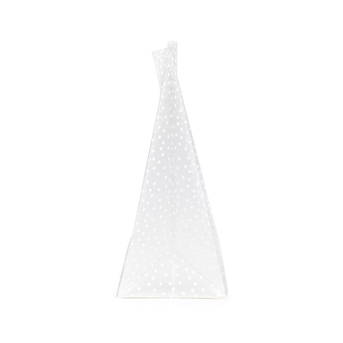 Blockbodenbeutel mit Bodenblatt Gefrostet Polka Dots 17.8x10.2x22.9 cm (100 Stück) [FFGPB8D]