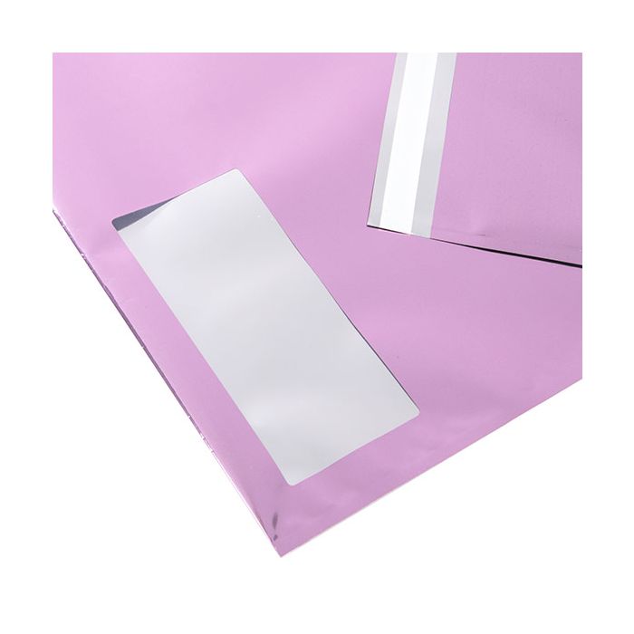Glamour-Versandtaschen Metallisch Rosa mit Sichtfenster 30.5x23cm (100 Stück) [MMW129PK]