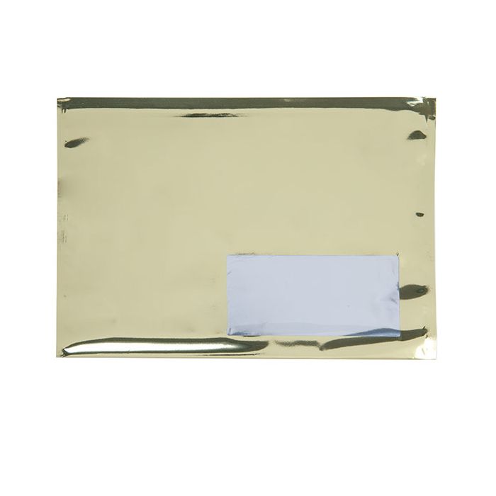 Glamour-Versandtaschen Metallisch Gold mit Sichtfenster 24.1x15.2cm (100 Stück) [MMW96SG]