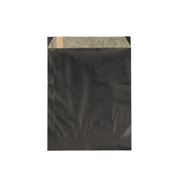 Fettabweisende Beutel Schwarz 14x2,9x19,1cm (100 Stück) [GPB4B]