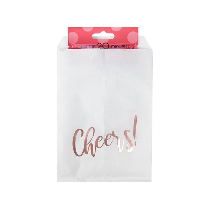 Papier Klappenbeutel Weiß mit Rose Gold "Cheers" 12,7x20,3 cm (100 Stück) [GPB58RCH]