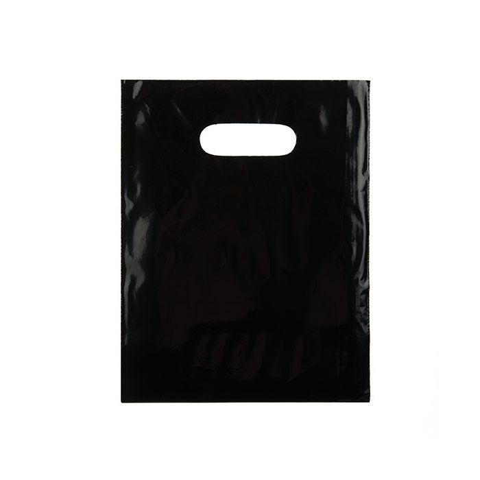 Plastic Carrier Bags Black 30.5x38.1cm PE 60 micron