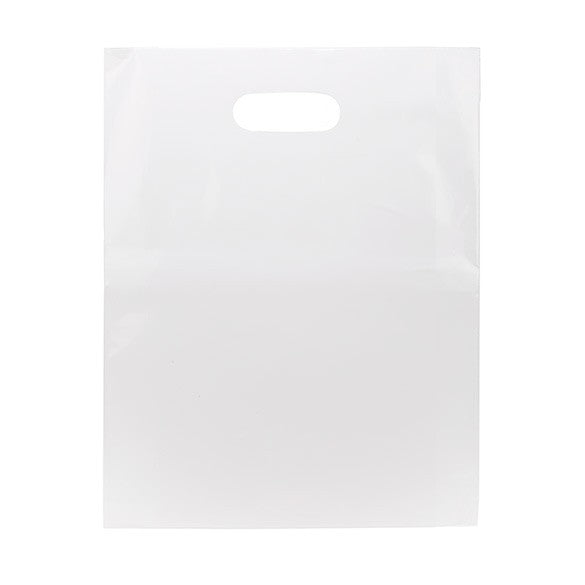 Polytragetaschen Weiß 30.5x38.1cm PE 60 Mikron (100 Stück) [H1215WT1]