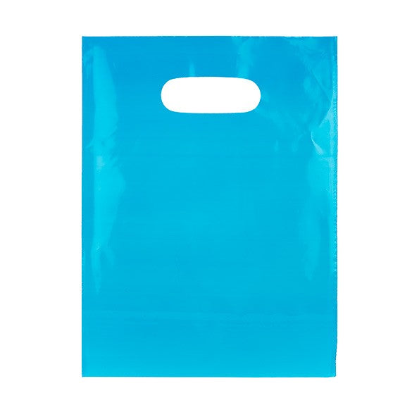 Polytragetaschen Blau 22.9x30.5cm 60 Mikron LDPE (100 Stück) [H912BL1]