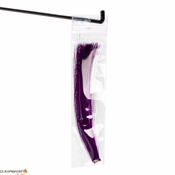 Druckverschlussbeutel mit Aufhängeloch 5x20.5cm Transparent PP 50 Mikron (100 Stück) [ZR28]