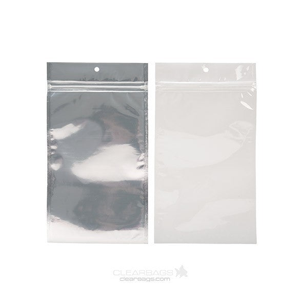 Druckverschlussbeutel Transparent/Weiß 10x16.5cm mit Aufhängeloch (100 Stück) [HZBB5CW]