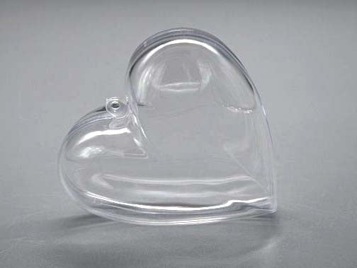Transparentes Herz aus Plastik 10cm (25 Stück) [PEP-0708100]