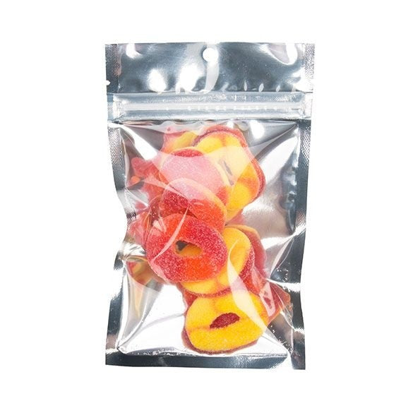 Druckverschlussbeutel Transparent/Silber 9.2x12.7cm mit Aufhängeloch (100 Stück) [HZB4S]