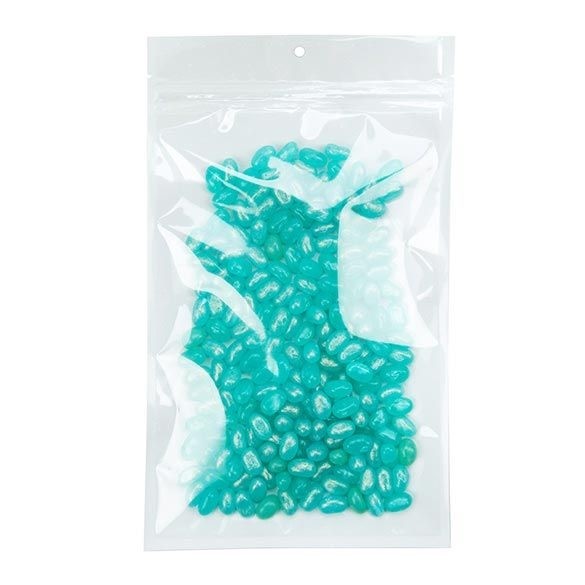 Druckverschlussbeutel Transparent/Weiß 15.2x23.5cm mit Aufhängeloch (100 Stück) [HZB7CW]