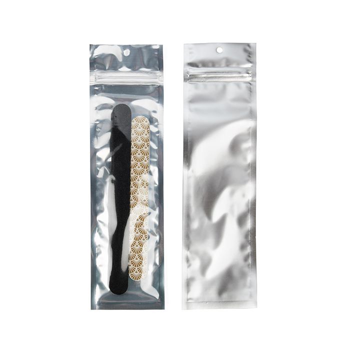 Druckverschlussbeutell Transparent/Silber 6,4x22,9 cm (100 Stück) [HZBB1CS]