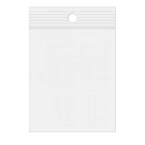 Grip Seal Bags with Hang hole 5x7.5cm Crystal Clear PP 100 micron