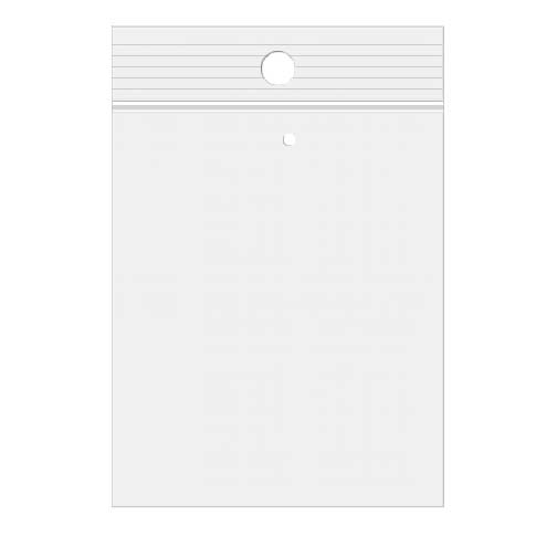 Grip Seal Bags with Hang and Vent-hole 23x30.5cm Crystal Clear PP 50 micron
