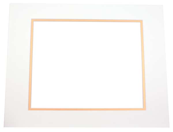 Mount Board Double thick Ivory/Gold 27.9x35.6cm with 19.4x24.5cm Window