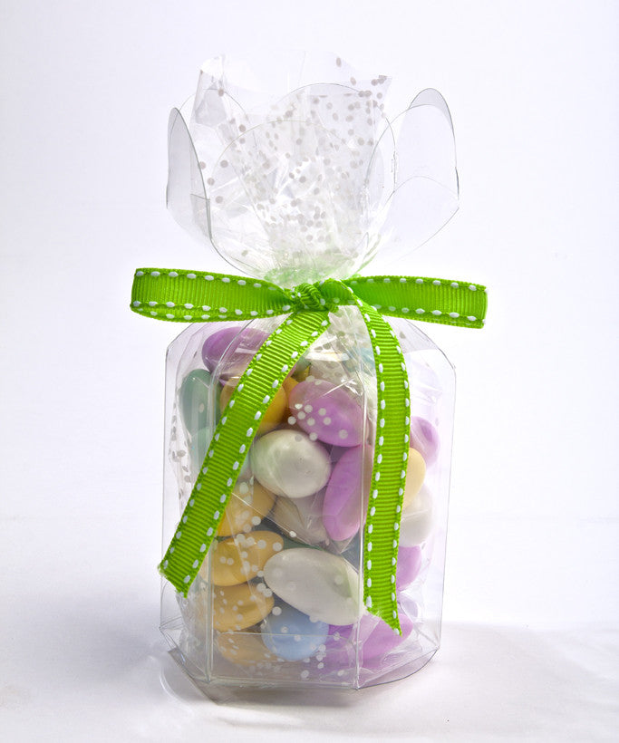 Plastic Gift Boxes with Flower Top 6x6x8.9cm