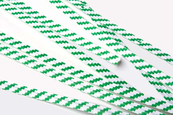 Tin Ties 10.2x0.4cm Paper White/Green striped (1.000 pieces)