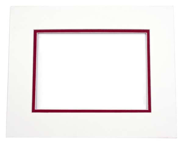 Fertig-Passepartouts 19.4x29.5cm Fenster - Elfenbein/Terrakotta doppelte Dicke - 30.5x40.6cm (10 Stück) [MD20103]