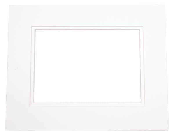 Fertig-Passepartouts 19.4x29.5cm Fenster - Weiß/Weiß doppelte Dicke - 30.5x40.6cm Außenrahmen (10 Stück) [MD20150]