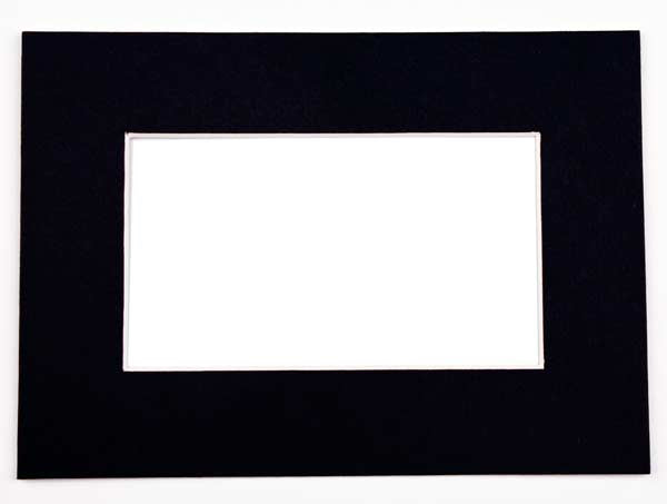 Fertig-Passepartouts 39.7 x 49.9cm Fenster - Schwarz doppelte Dicke - 50.8 x 61cm Außenrahmen (10 Stück) [MS20125]